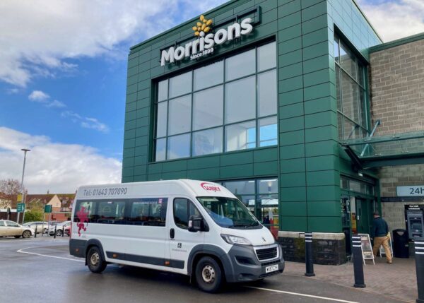 A Slinky Bus at Morrisons, Minehead