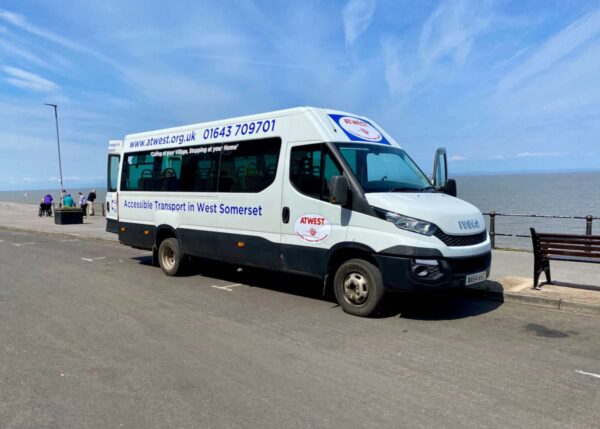 An Atwest Minibus in by the sea